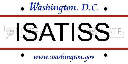 ISATISS District Of Columbia License Plate