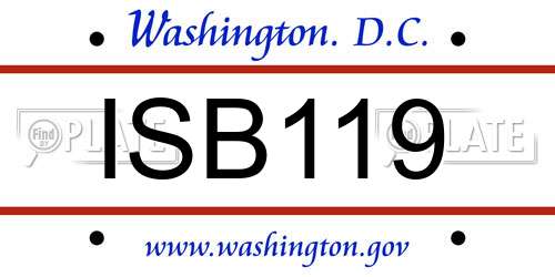 ISB119 District Of Columbia License Plate