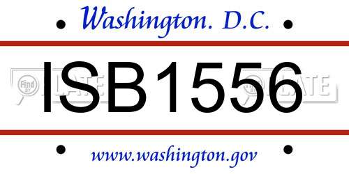 ISB1556 District Of Columbia License Plate