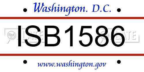 ISB1586 District Of Columbia License Plate