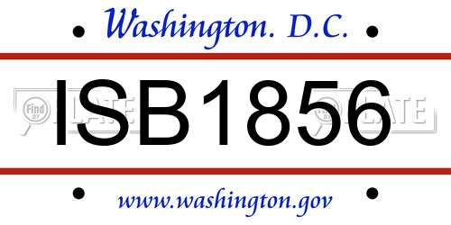 ISB1856 District Of Columbia License Plate
