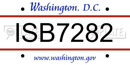 ISB7282 District Of Columbia License Plate