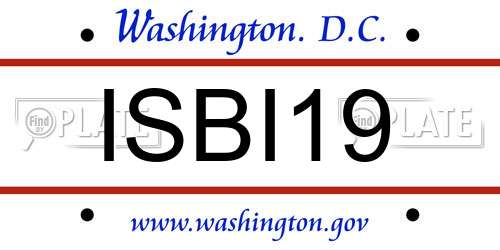 ISBI19 District Of Columbia License Plate