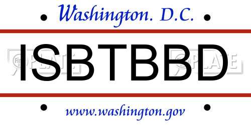 ISBTBBD District Of Columbia License Plate