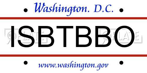 ISBTBBO District Of Columbia License Plate