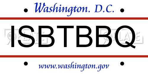 ISBTBBQ District Of Columbia License Plate