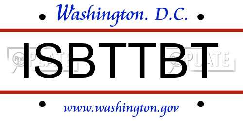 ISBTTBT District Of Columbia License Plate