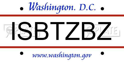ISBTZBZ District Of Columbia License Plate