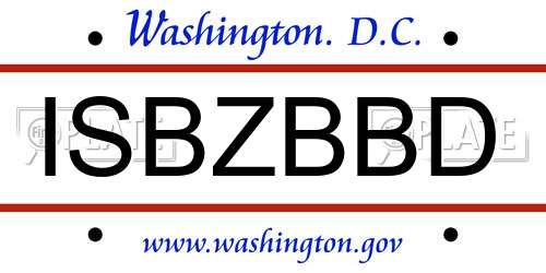 ISBZBBD District Of Columbia License Plate
