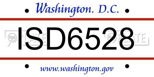 ISD6528 District Of Columbia License Plate