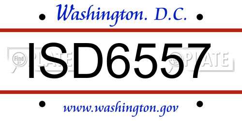 ISD6557 District Of Columbia License Plate
