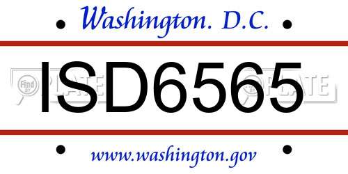 ISD6565 District Of Columbia License Plate