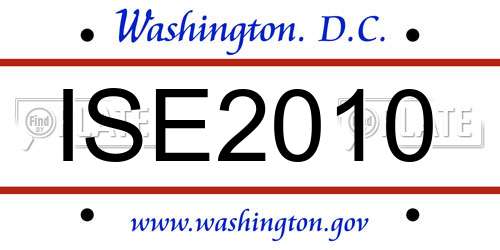 ISE2010 District Of Columbia License Plate
