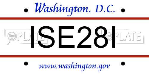 ISE28I District Of Columbia License Plate