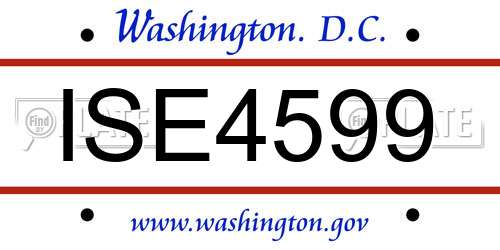 ISE4599 District Of Columbia License Plate