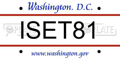 ISET81 District Of Columbia License Plate