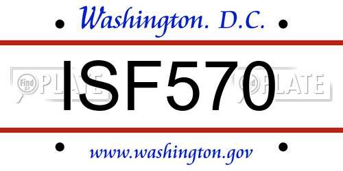 ISF570 District Of Columbia License Plate