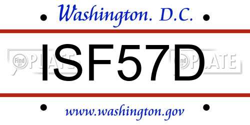 ISF57D District Of Columbia License Plate