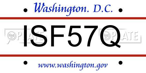 ISF57Q District Of Columbia License Plate