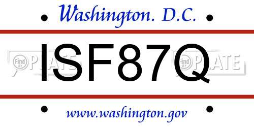 ISF87Q District Of Columbia License Plate