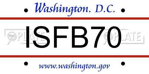 ISFB70 District Of Columbia License Plate