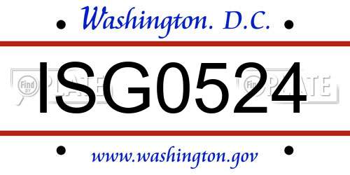 ISG0524 District Of Columbia License Plate