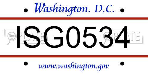 ISG0534 District Of Columbia License Plate