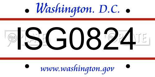 ISG0824 District Of Columbia License Plate