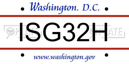 ISG32H District Of Columbia License Plate