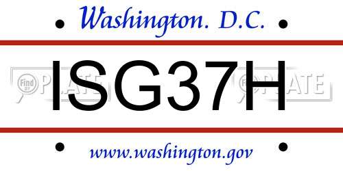 ISG37H District Of Columbia License Plate
