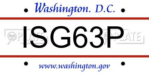 ISG63P District Of Columbia License Plate