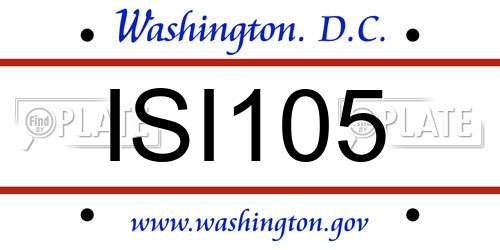 ISI105 District Of Columbia License Plate