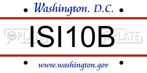 ISI10B District Of Columbia License Plate