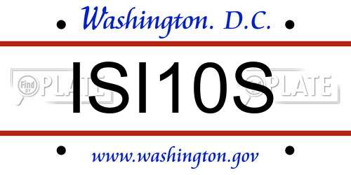 ISI10S District Of Columbia License Plate