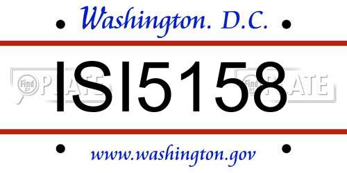 ISI5158 District Of Columbia License Plate