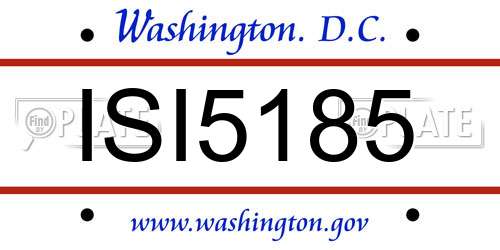 ISI5185 District Of Columbia License Plate