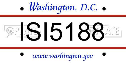 ISI5188 District Of Columbia License Plate