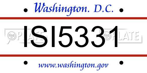ISI5331 District Of Columbia License Plate