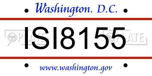 ISI8155 District Of Columbia License Plate