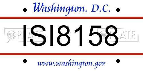 ISI8158 District Of Columbia License Plate