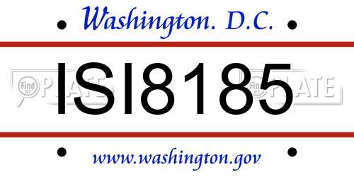 ISI8185 District Of Columbia License Plate