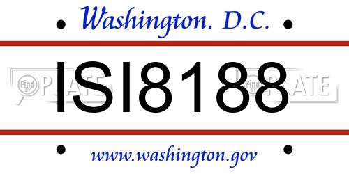 ISI8188 District Of Columbia License Plate