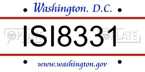 ISI8331 District Of Columbia License Plate