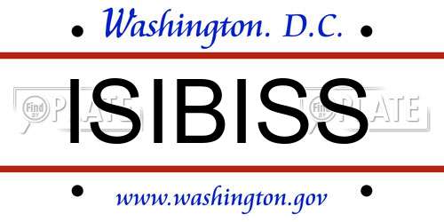 ISIBISS District Of Columbia License Plate