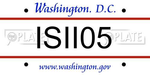 ISII05 District Of Columbia License Plate