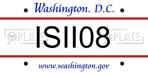 ISII08 District Of Columbia License Plate