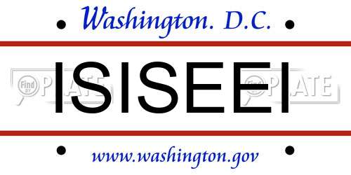 ISISEEI District Of Columbia License Plate