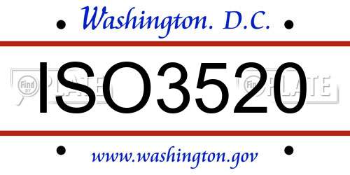 ISO3520 District Of Columbia License Plate