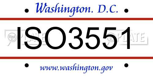 ISO3551 District Of Columbia License Plate