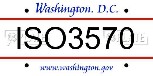 ISO3570 District Of Columbia License Plate